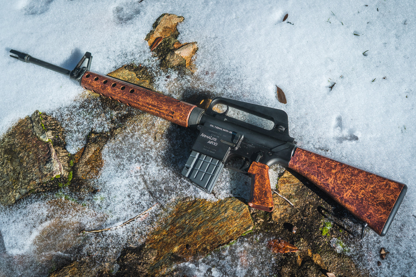 Cerakoted fakelite M16a1 furniture set.