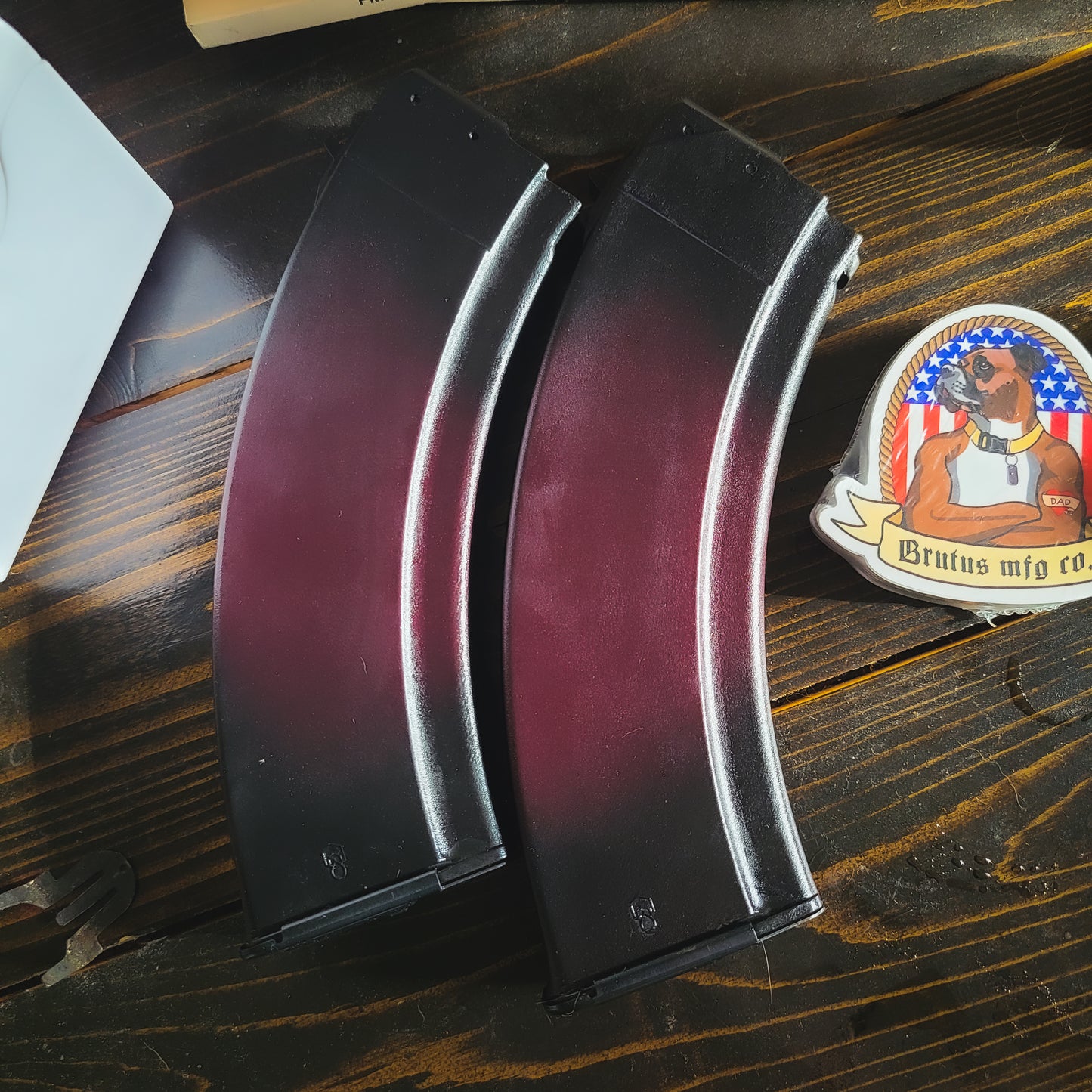 Plum Cerakoted AK magazine