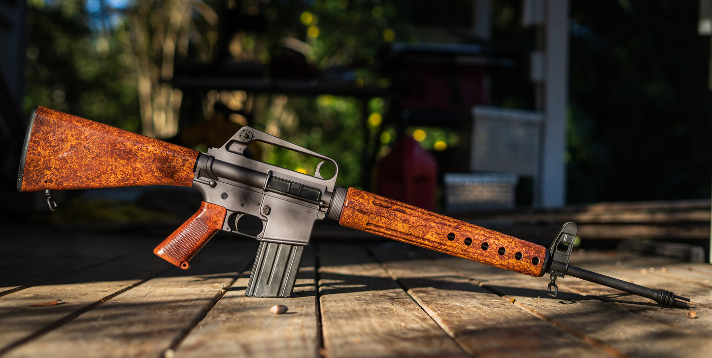 Cerakoted fakelite M16a1 furniture set.