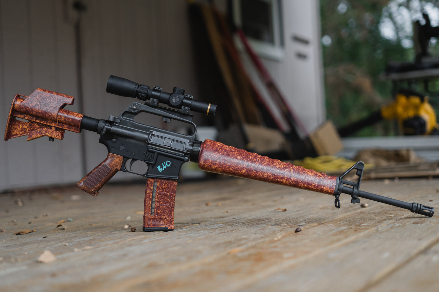 Cerakoted fakelite M16a1 furniture set.