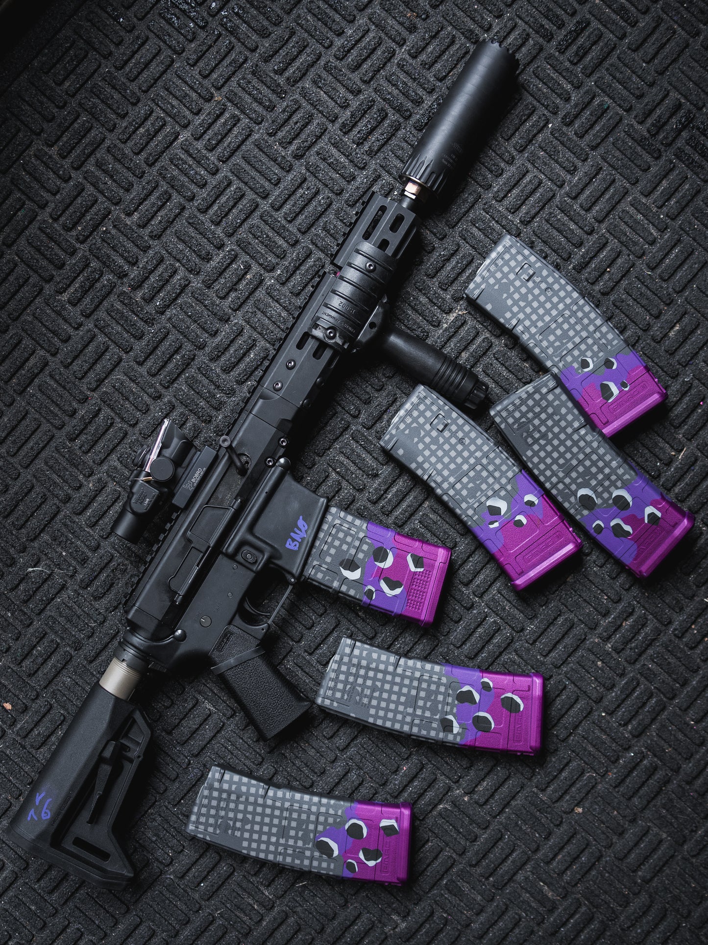 Purple chip and grey DNC combo Gen 2 Pmags