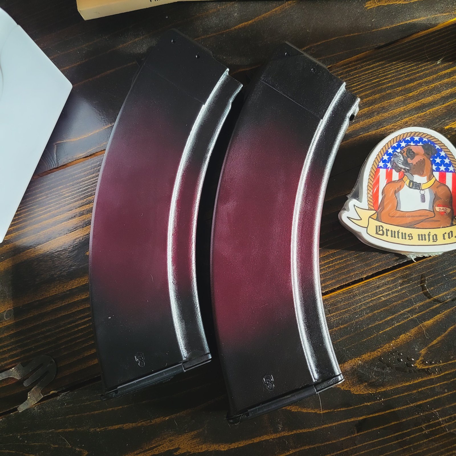 Plum Cerakoted AK magazine